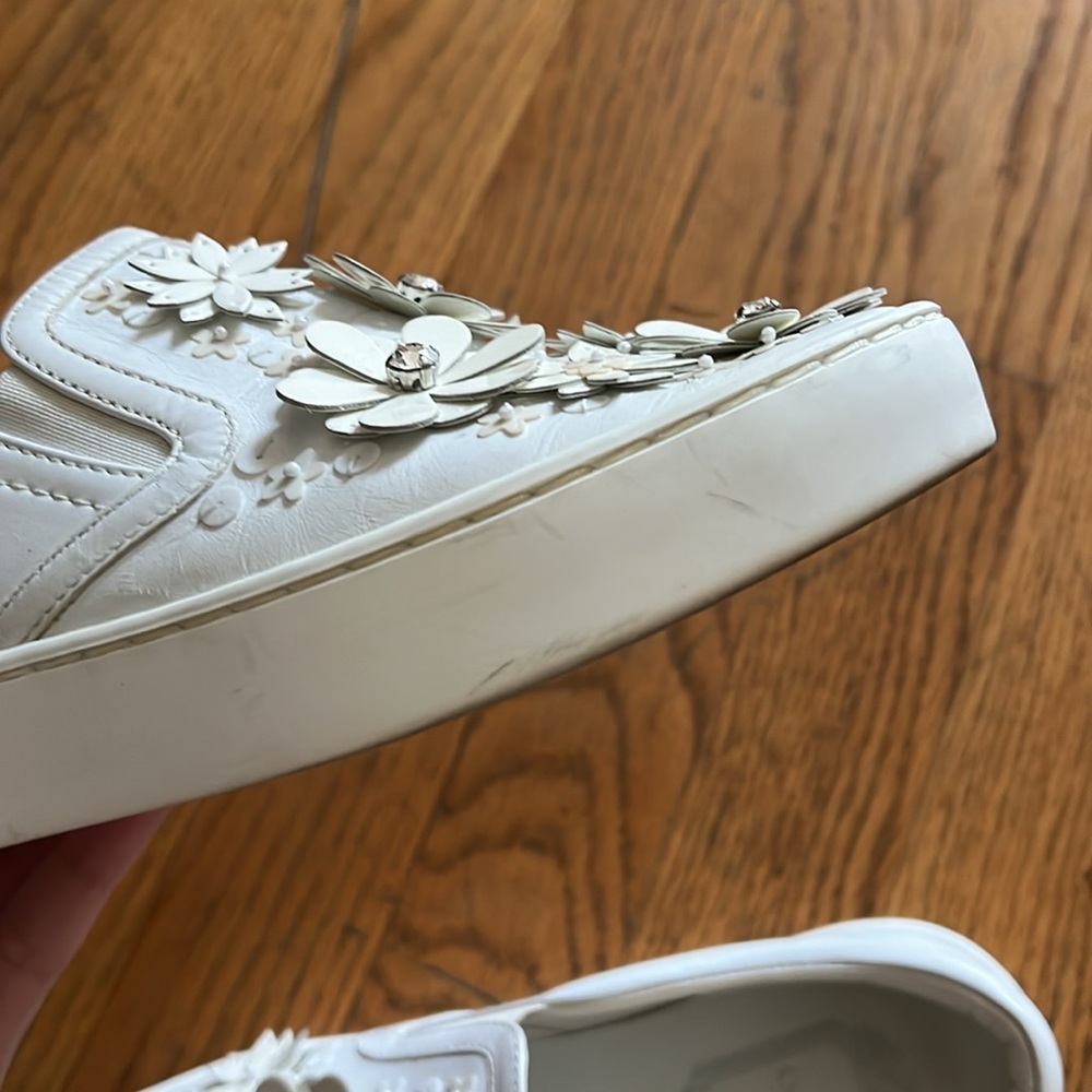 Dior White Floral Slip On Sneakers - Picture 7 of 7